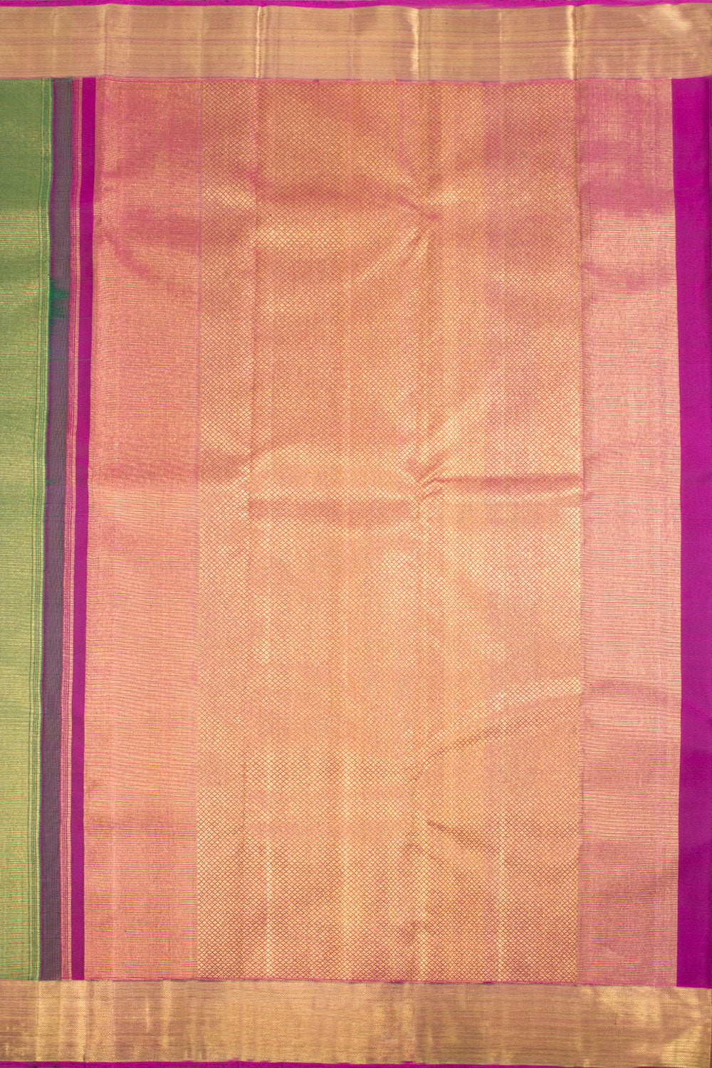 Forest Green Pure Zari Tissue Korvai Kanjivaram Silk Saree 10062343