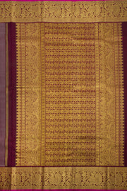 Cloudy Grey Pure Zari Korvai Jacquard Kanjivaram Silk Saree 10062464