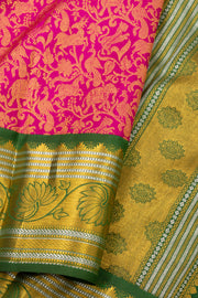 Magenta Pink Knakjivaram Pure Silk Saree 10077172