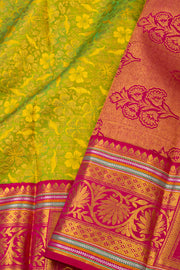 Lime Green Kanjivaram Pure Silk Saree 10077163
