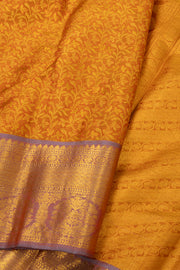 Golden Orange Kanjivaram Pure Silk Saree 10077169