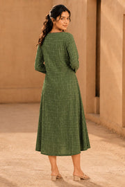 Green Embroidered Cotton Dress 10077624