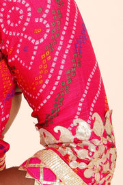 Pink Handcrafted Kota Doria Cotton Lehenga 10064752