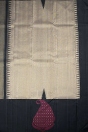 Black Pure Zari Kanjivaram Silk Saree 10063130