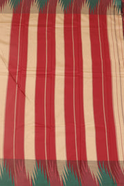 Beige Kanjivaram Vegan Silk Saree with Temple Border 10077949