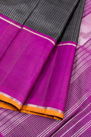 Black Pure Zari Kanjivaram Silk Saree 10062483