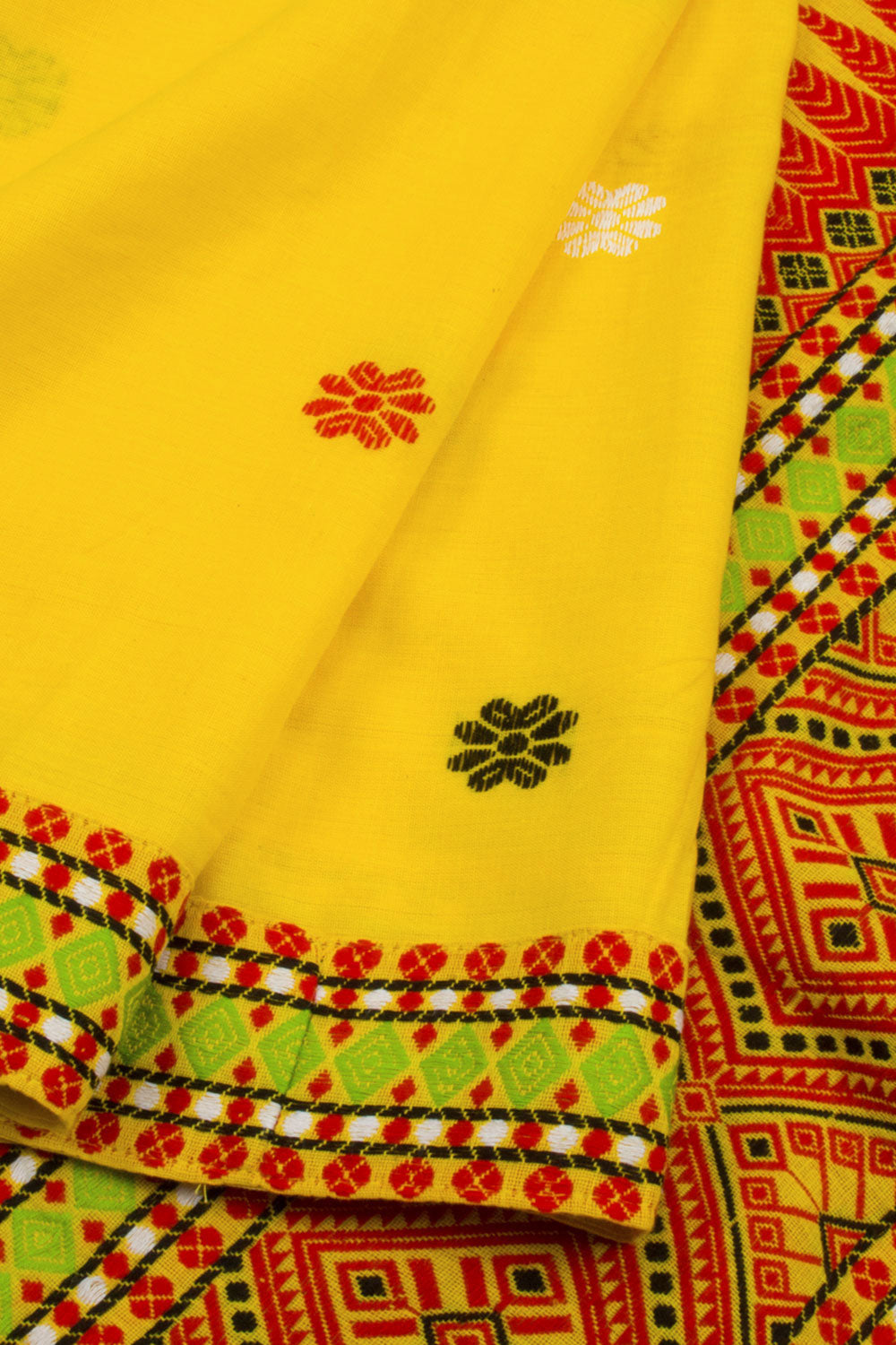 Yellow Handloom Assam Cotton Saree 10062517
