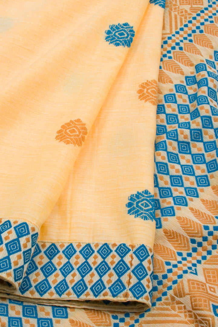 Sandal Yellow Handloom Assam Cotton Saree 10062518