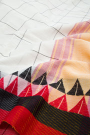 White Handloom Dhaniakhali Cotton Saree 10062564