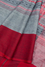 Grey Handloom Dhaniakhali Cotton Saree 10062565