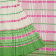 White Handloom Dhaniakhali Cotton Saree 10062594