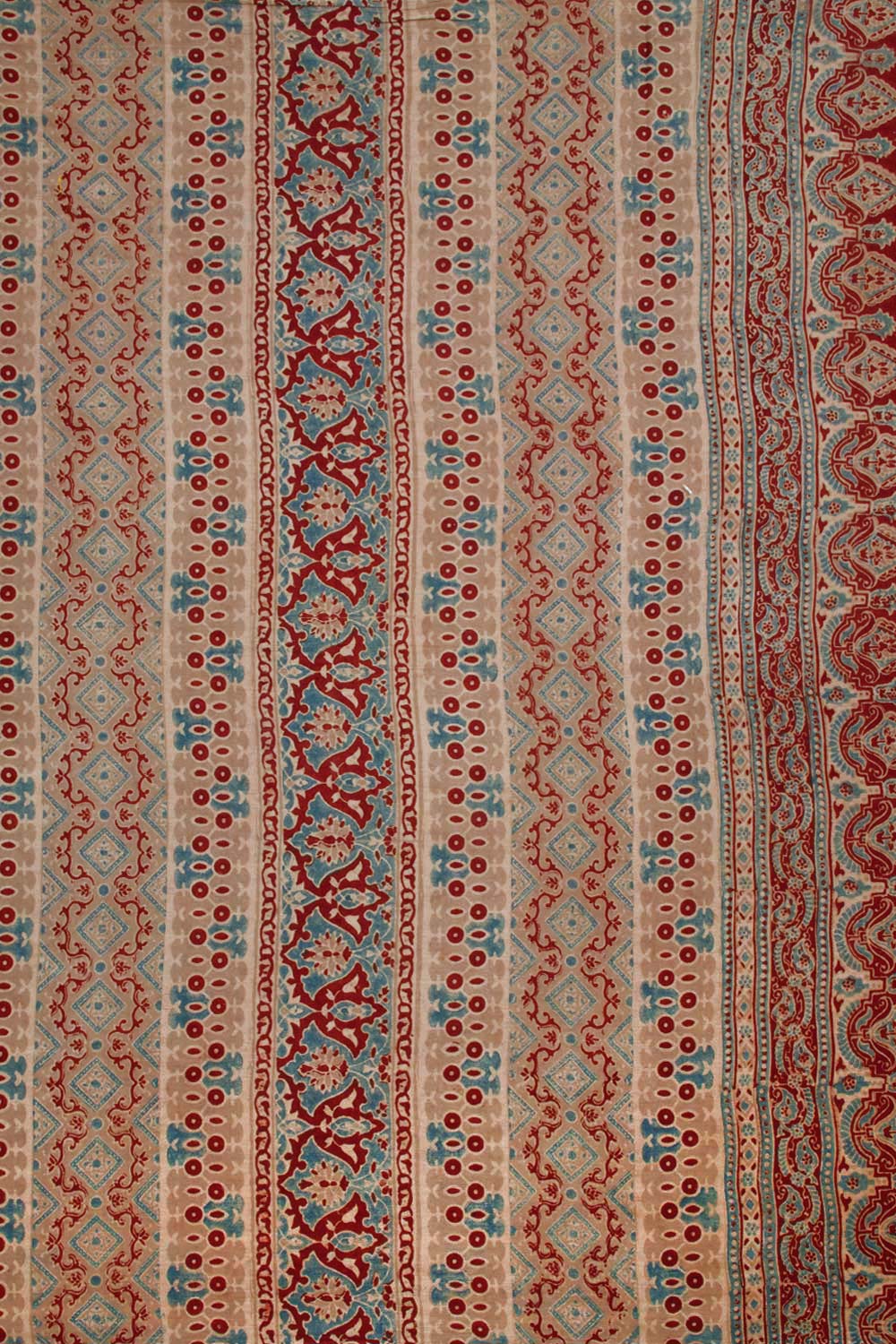 Beige Ajrakh Printed Cotton Saree 10062719