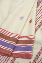 Off White Handloom Bhujodi Kala Cotton Saree 10062740