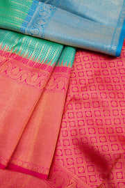 Teal Green Pure Zari Kanjivaram Silk Saree 10062789