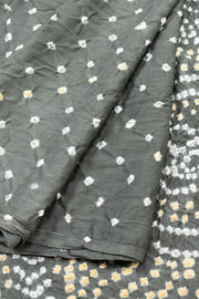Grey Handcrafted Bandhani Cotton Saree 10062987