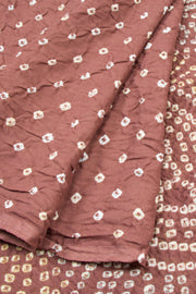 Dusky Rose Handcrafted Bandhani Cotton Saree 10062994