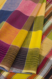 Multi Color Handloom Bhujodi Kala Cotton Saree 10063046