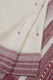 Offwhite Handloom Bhujodi Kala Cotton Saree 10063048