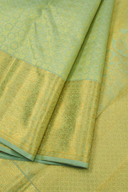 Wild Willow Green Pure Zari Bridal Kanjivaram Silk Saree 10063052