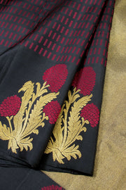 Black Pure Zari Kanjivaram Silk Saree 10063141