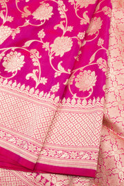 Rani Pink Handloom Banarasi Katan Silk Saree 10063201