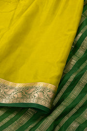 Lime Yellow Mysore Semi Crepe Silk Saree 10077789
