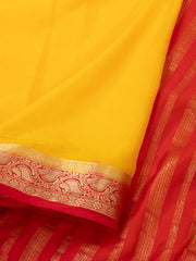 Yellow Mysore Semi Crepe Silk Saree 10077791