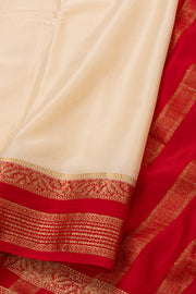 Cream Mysore Semi Crepe Silk Saree 10077801