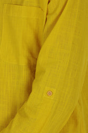 Yellow Full Sleeve Slub Cotton Solid Style Men's Kurta 10074250