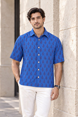 Blue Bagh Printed Half Sleeve Men's Cotton Shirt 10075452