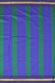 Emerald Green Vegan Silk Kanjivaram Saree With Temple Border 10077925