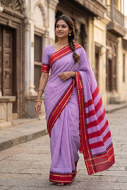  Lavender Purple Vegan Silk Kanjivaram Saree 10077931
