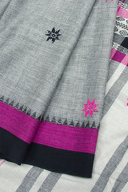 Grey Handloom Dhaniakhali Cotton Saree 10062583