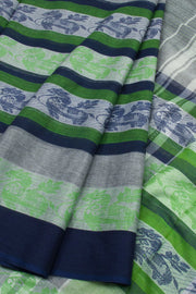 Grey Handloom Dhaniakhali Cotton Saree 10062580