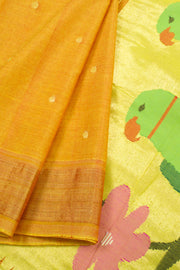 Golden Drop Orange Handloom Paithani Cotton Saree 10062505