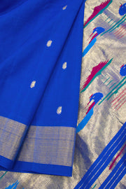 Ink Blue  Handloom Paithani Cotton Saree 10062507