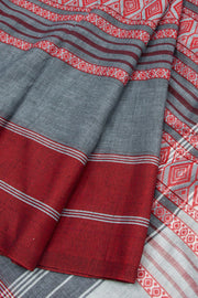 Grey Handloom Dhaniakhali Cotton Saree 10062573