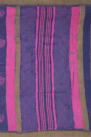 Purple Dabu Printed Silk Cotton Saree 10077036