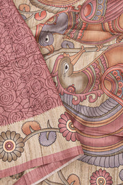 Pink Kalamkari Printed Semi Tussar Silk Saree 10077263