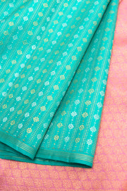 Aqua Blue Handloom Pure Kanjivaram Silk Saree 10062468