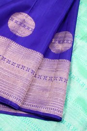 Navy Blue Handloom Pure Zari Kanjivaram Saree 10062336