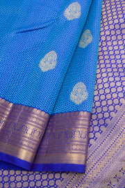 Blue Pure Zari Jacquard Kanjivaram Silk Saree 10062463