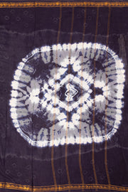 Purple and White Tie-Dye Sungudi Cotton Saree 10078013