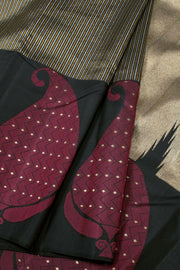 Black Pure Zari Kanjivaram Silk Saree 10063130