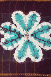Turquoise Blue and Purple Tie-Dye Sungudi Cotton Saree 10078014