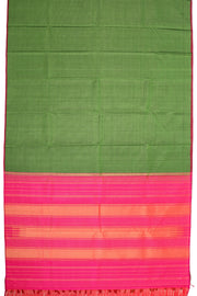 Green Kanjivaram Pure Silk Saree with Zari Checks 10077902