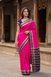 Rani Pink Semi Mysore Crepe Silk Saree 10077796