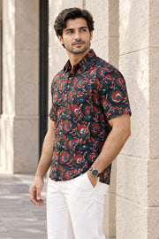 Multi Colour Half Sleeve Jahota Printed Cotton Mens Shirt 10074411