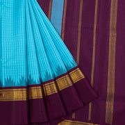 Ananda Blue Pure Zari Korvai Kanjivaram Silk Saree 10062484