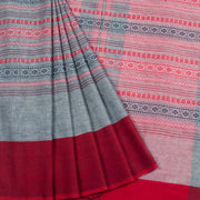 Grey Handloom Dhaniakhali Cotton Saree 10062565